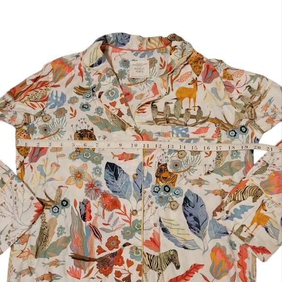 Anthropologie x Michele Morin Set ANIMALIA Zoo Wildlife Print Women's Small Pj's - Picture 7 of 15